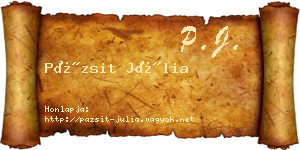 Pázsit Júlia névjegykártya