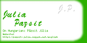 julia pazsit business card